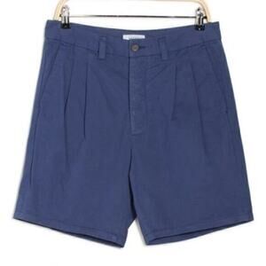 Amendi Karl Blue Mid Rise Button Fly Organic Cotton Short Size 34 NWT